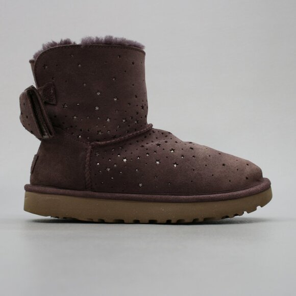 UGG Australia Ladies 5 Port Wine Classic Mini Stargirl Bow Ankle Boots - 1098475 - Picture 4 of 12